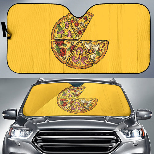 Amazing Pizza Pattern Yellow Background Car Auto Sun Shades Style