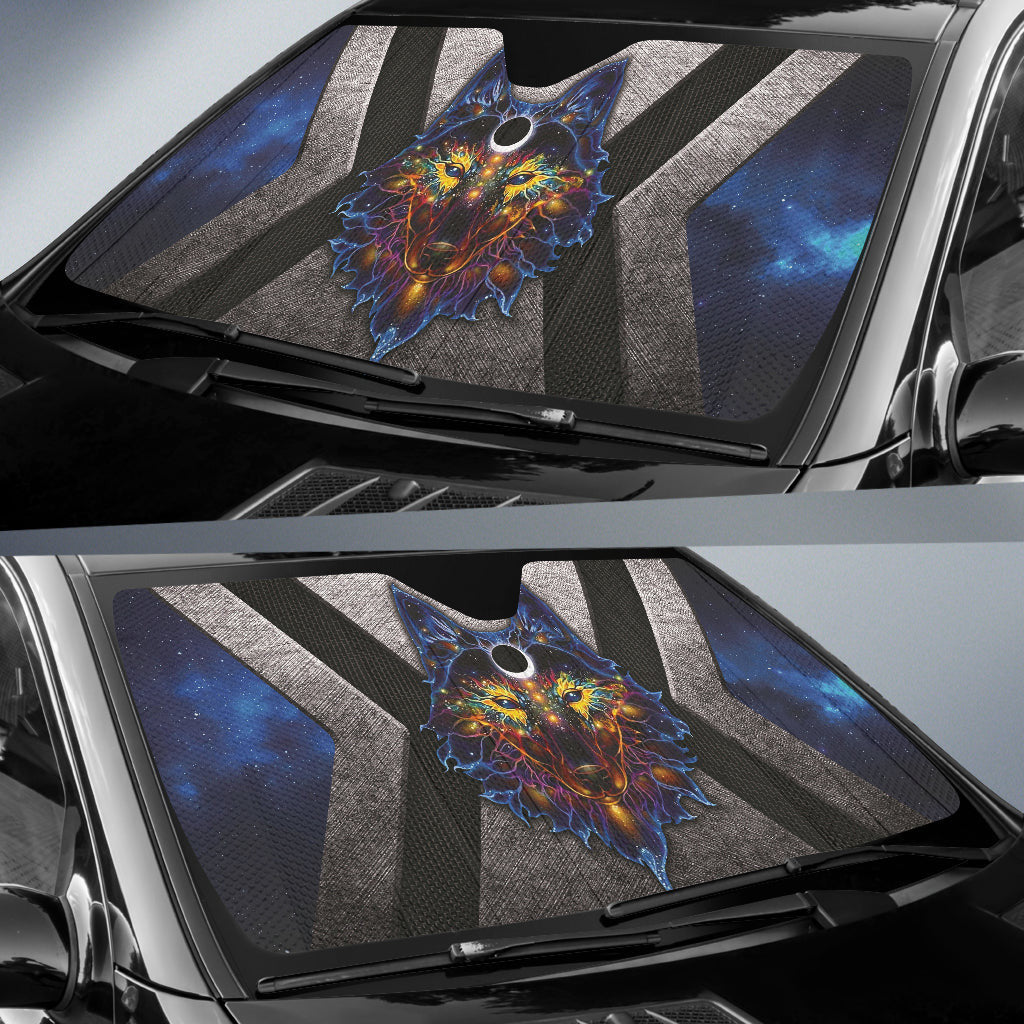 Spirit Animal Native American Wolf Car Auto Sun Shades