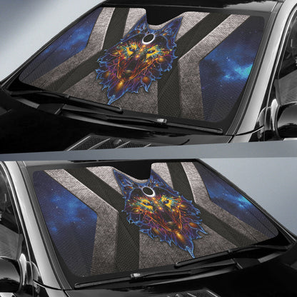Spirit Animal Native American Wolf Car Auto Sun Shades