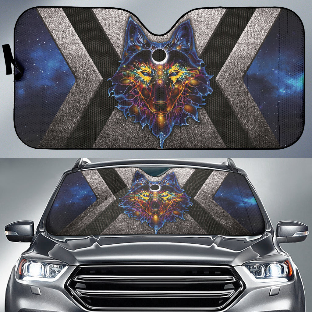 Spirit Animal Native American Wolf Car Auto Sun Shades