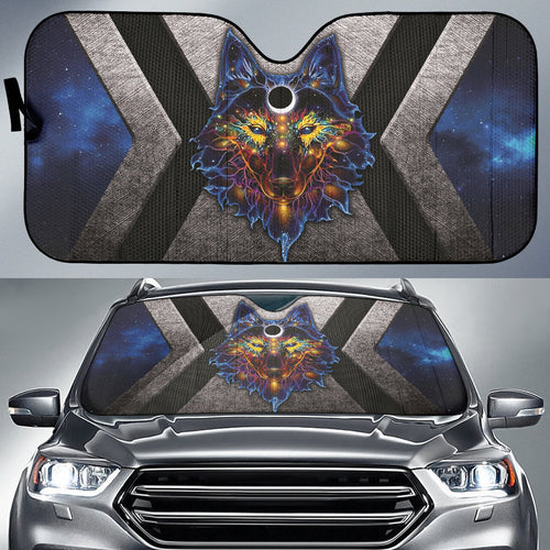 Spirit Animal Native American Wolf Car Auto Sun Shades