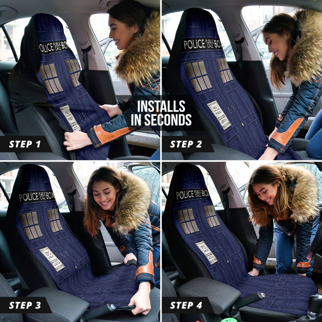 Doctor Who Police Public Call Box Car Accessories Car Seat Covers