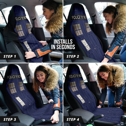 Doctor Who Police Public Call Box Car Accessories Car Seat Covers