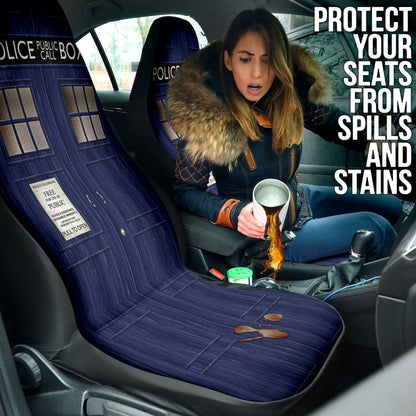 Doctor Who Police Public Call Box Car Accessories Car Seat Covers