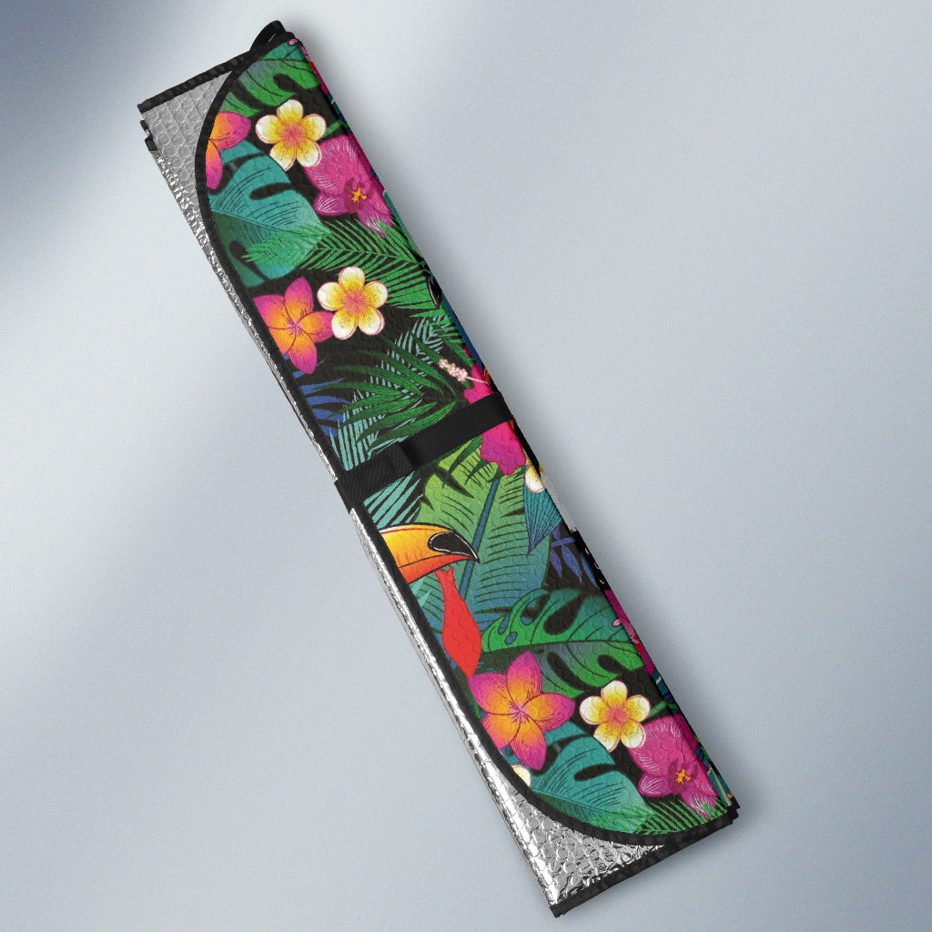 Hibicus Toucan Colorful Car Auto Sun Shades
