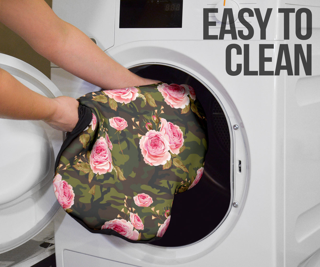 Pink Rose Camo Green Car Auto Seat Covers