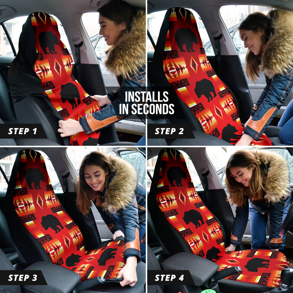 Seven Tribes Red Bear Car Seat Covers