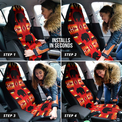 Seven Tribes Red Bear Car Seat Covers