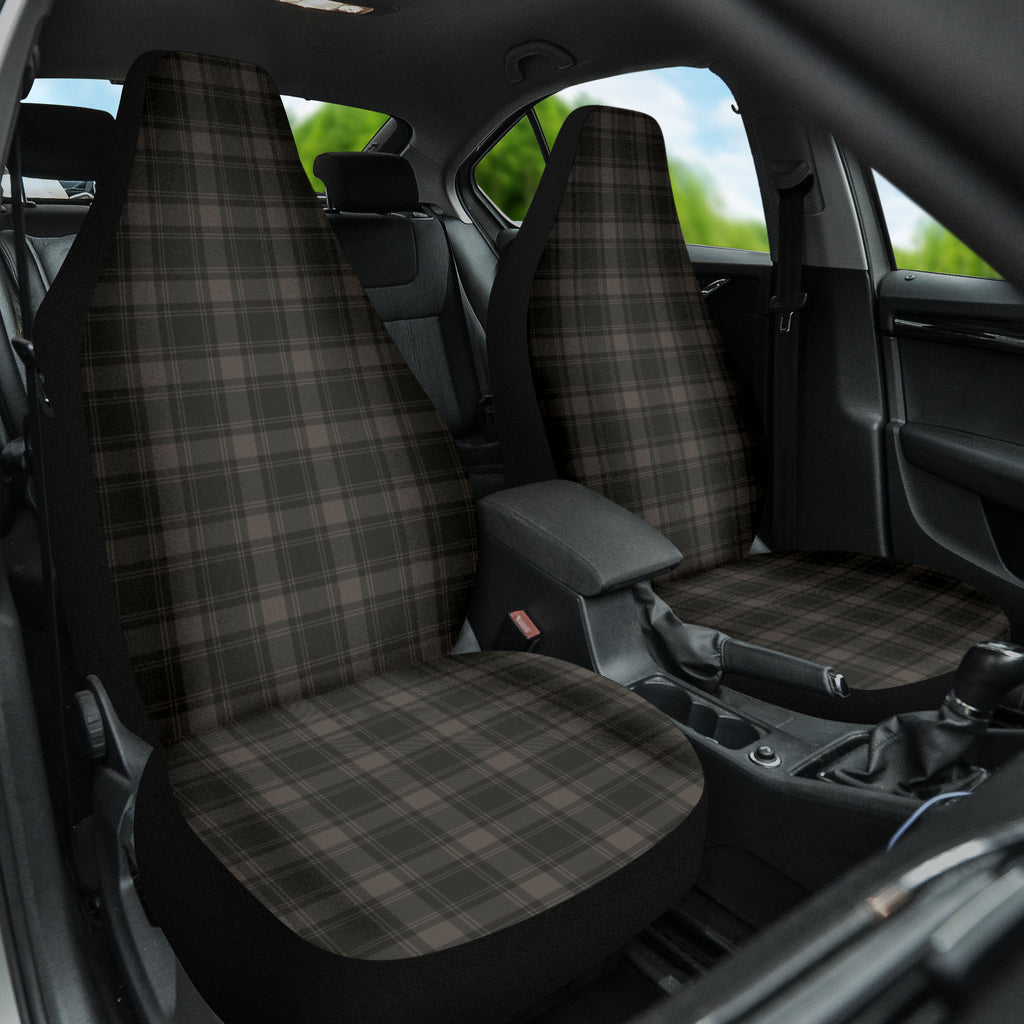 Black Plaid Pattern Car Seat Covers