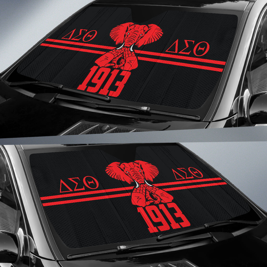 Delta Sigma Theta Elephant Symbol Black Car Auto Sun Shades