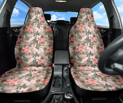 Orange Rose Camo Car Seat Covers