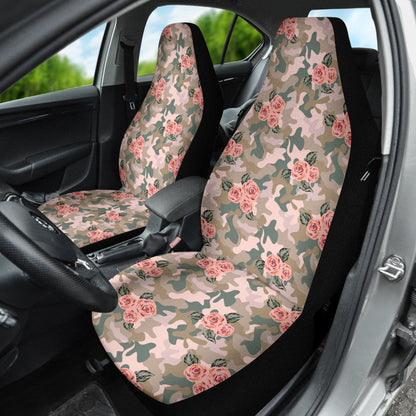 Orange Rose Camo Car Seat Covers