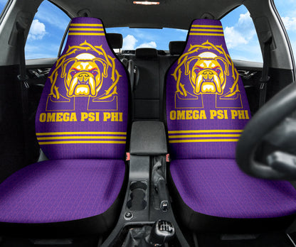 Omega Psi Phi BullDog Royal Purple Car Seat Covers