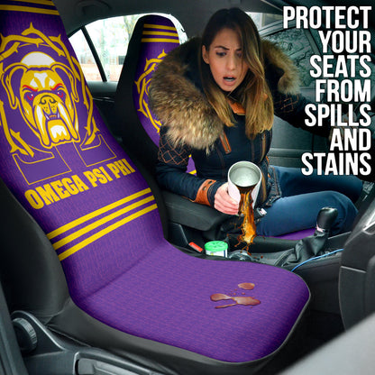 Omega Psi Phi BullDog Royal Purple Car Seat Covers