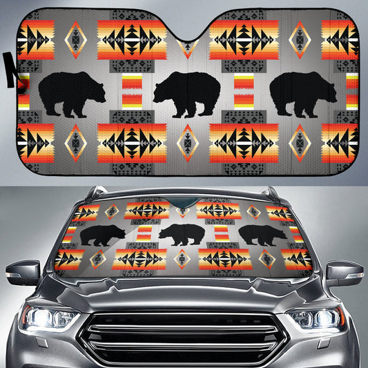 Seven Tribes Black And White Bear Car Auto Sun Shades