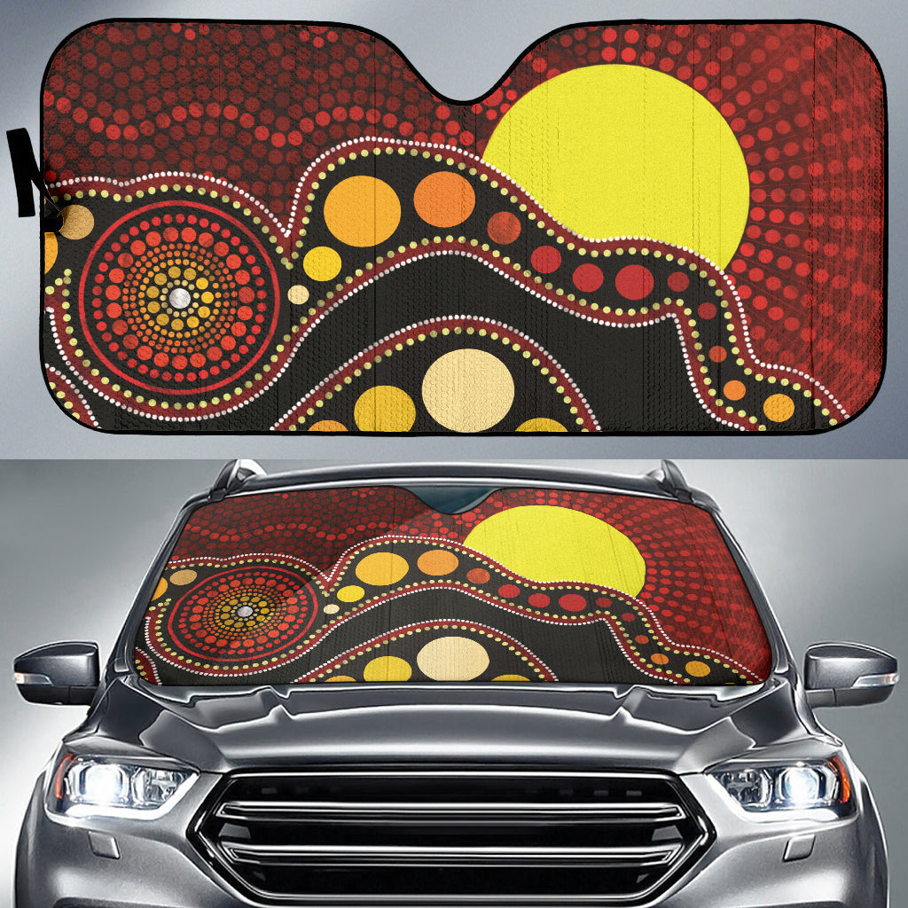 Australia Indigenous Circle Dot Car Auto Sun Shades