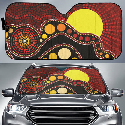 Australia Indigenous Circle Dot Car Auto Sun Shades