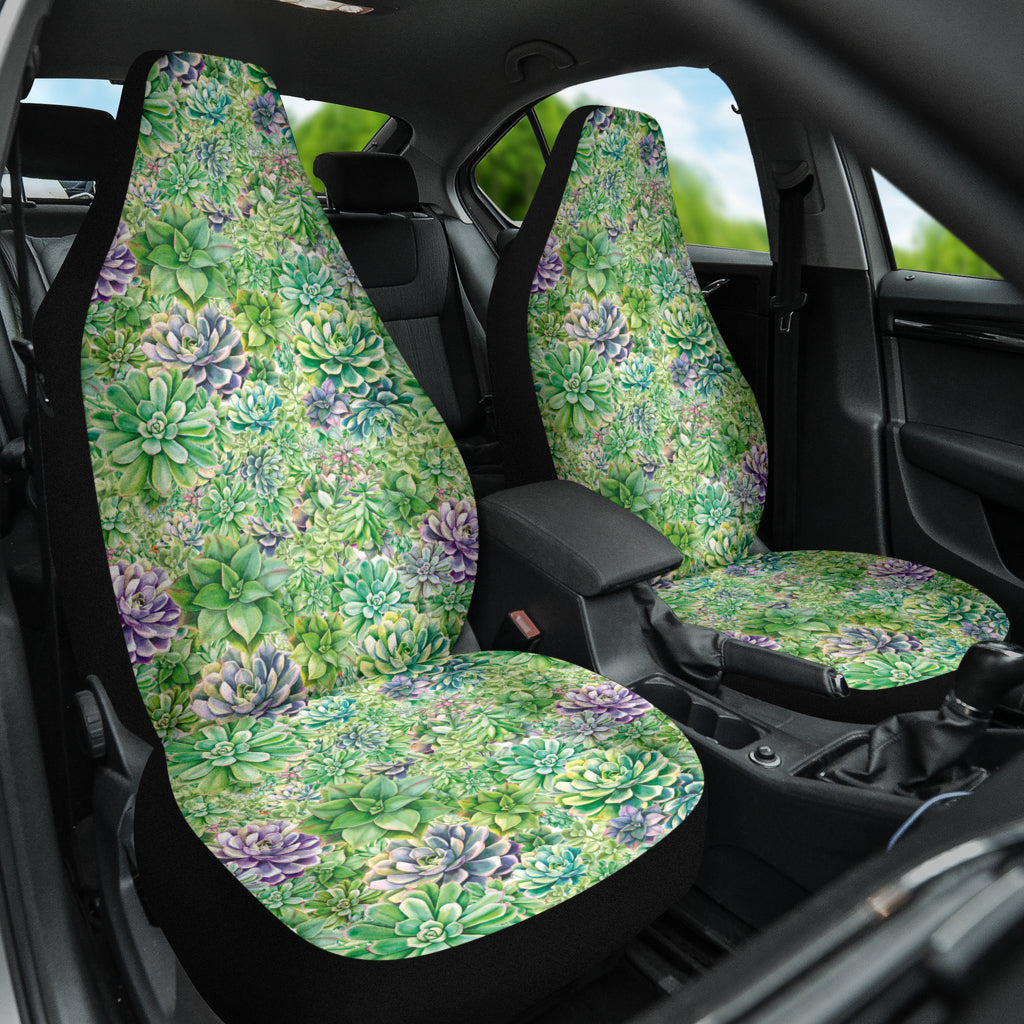 Succulent Natural Watercolor Car Seat Covers