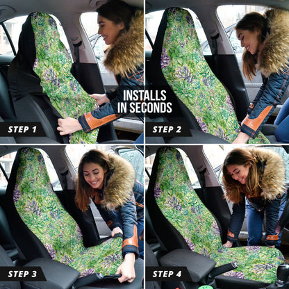 Succulent Natural Watercolor Car Seat Covers