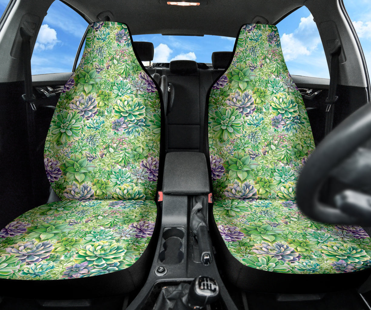 Succulent Natural Watercolor Car Seat Covers