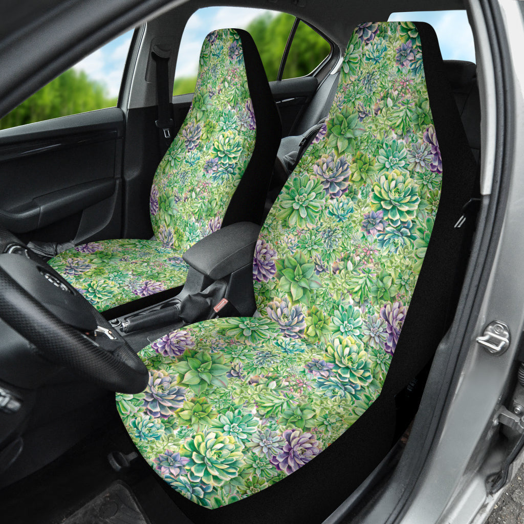 Succulent Natural Watercolor Car Seat Covers