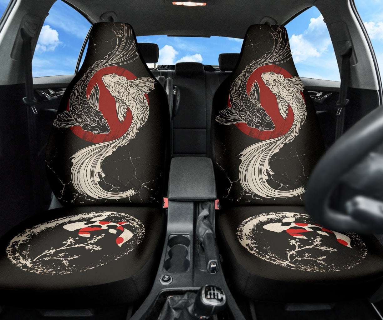 Japan Koi Fish Art Car Seat Covers
