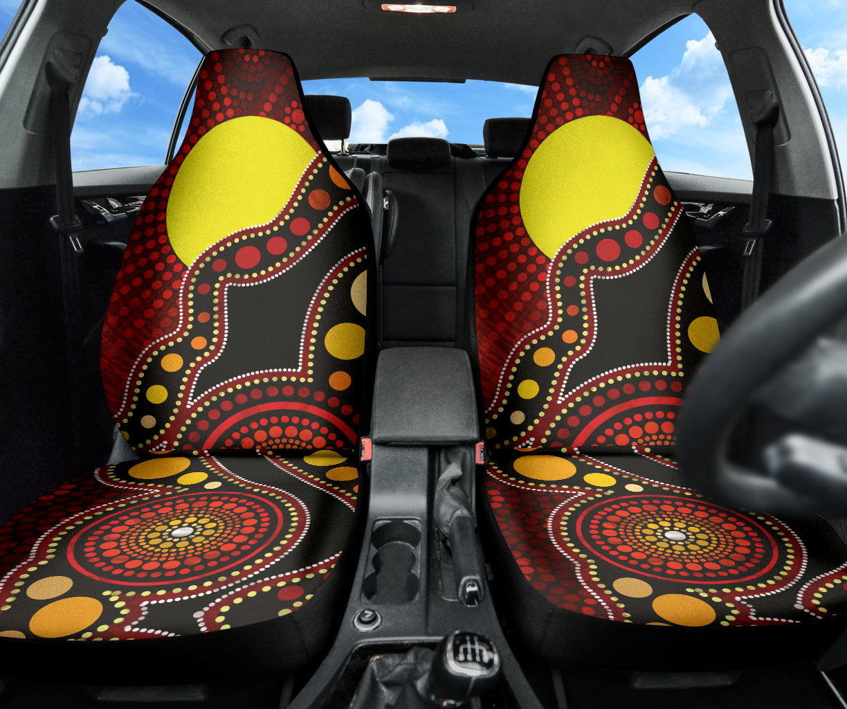 Australia Indigenous Circle Dot Car Seat Covers