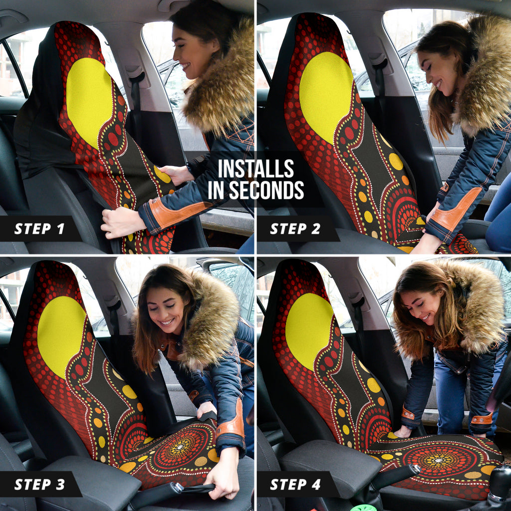 Australia Indigenous Circle Dot Car Seat Covers