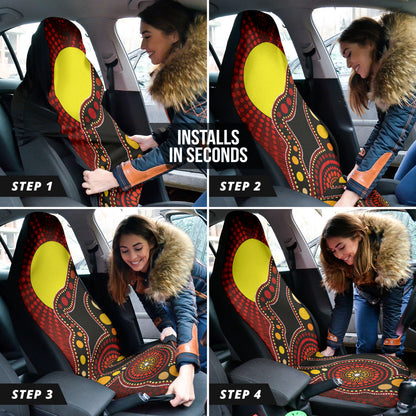 Australia Indigenous Circle Dot Car Seat Covers