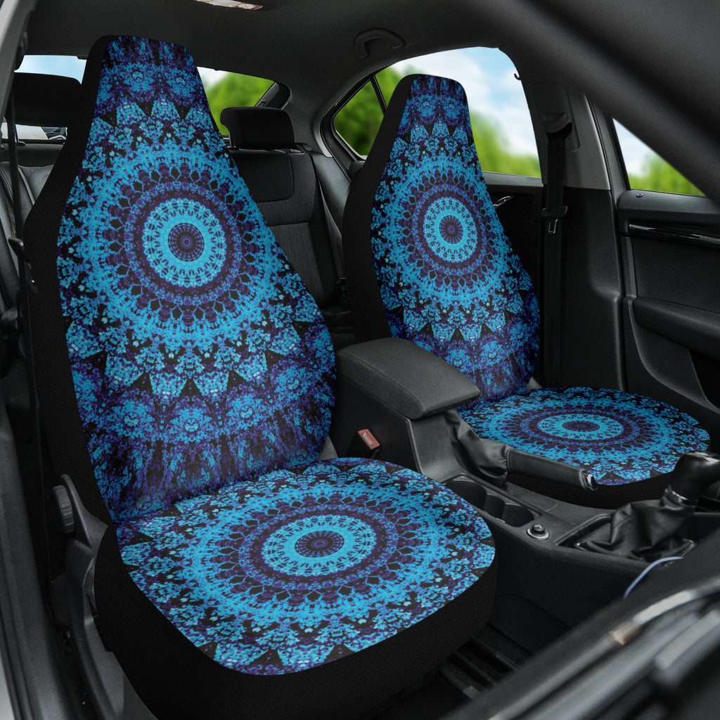 Blue Mandala Circle Car Seat Covers