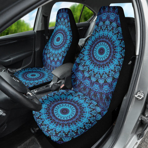 Blue Mandala Circle Car Seat Covers