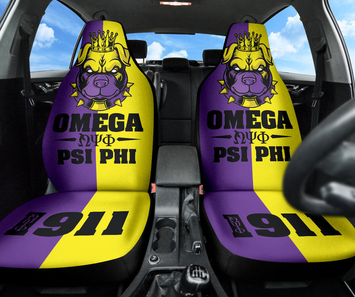 Omega Psi Phi Royal Bulldog Car Seat Covers