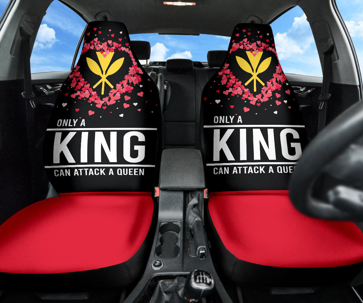 Hawaiian Kanaka Maoli Valentine King Car Seat Covers