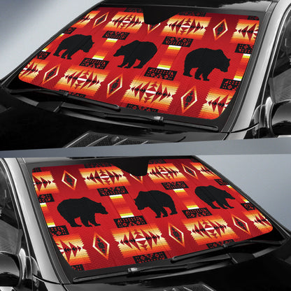 Seven Tribes Red Bear Car Auto Sun Shades