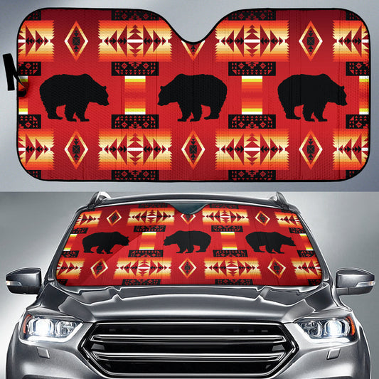 Seven Tribes Red Bear Car Auto Sun Shades