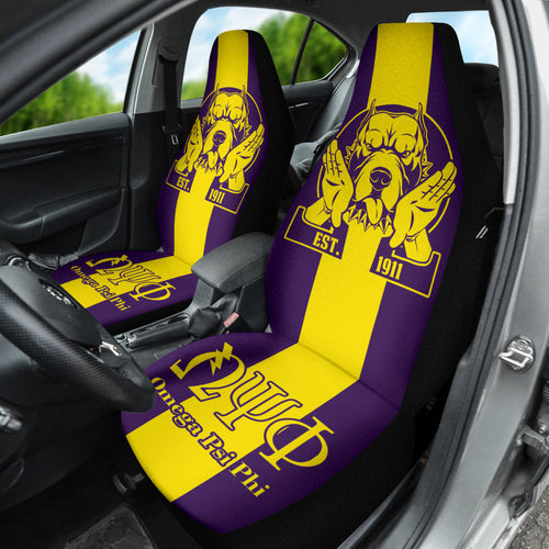 African Omega Psi Phi Car Seat Covers Bulldog Style