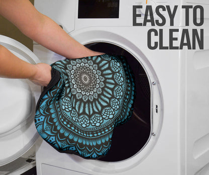 Cyan Mandala Circle Car Seat Covers