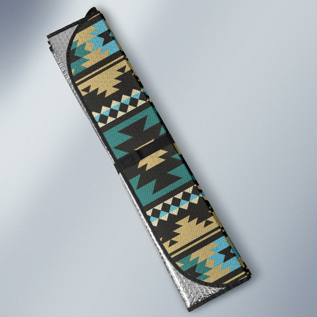 Southwest Navajo Native American Green Black Car Auto Sun Shades