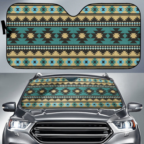 Southwest Navajo Native American Green Black Car Auto Sun Shades