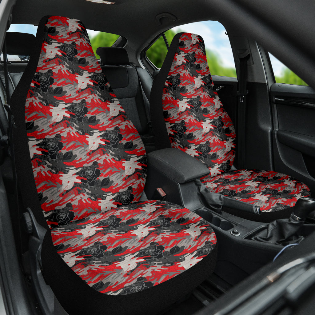 Rose Black Camo Car Auto Seat Covers