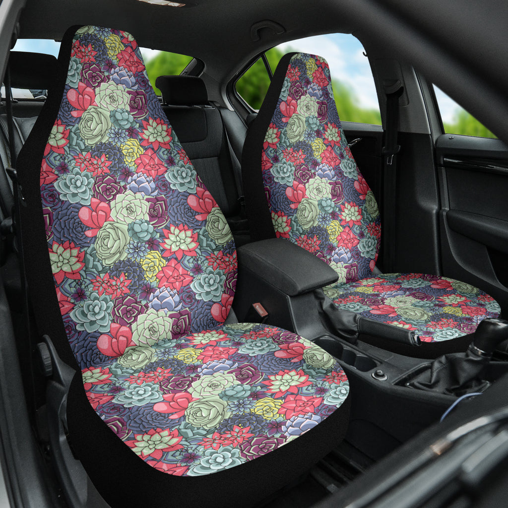 Succulent Watercolor Pattern Car Seat Covers