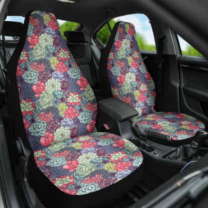 Succulent Watercolor Pattern Car Seat Covers