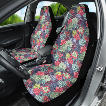 Succulent Watercolor Pattern Car Seat Covers
