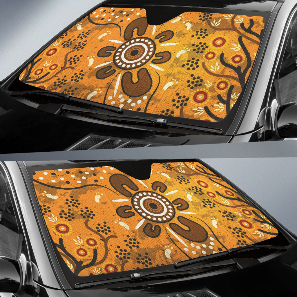Australia Aboriginal Art In Spring Style Car Auto Sun Shades
