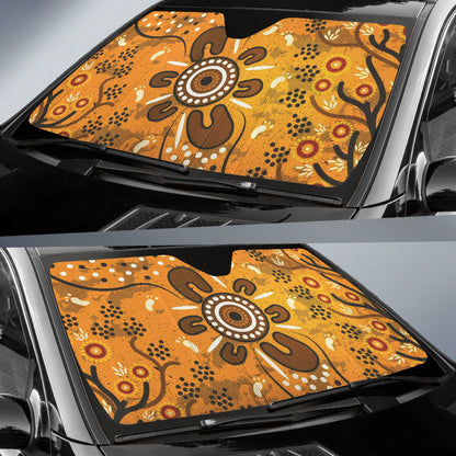 Australia Aboriginal Art In Spring Style Car Auto Sun Shades
