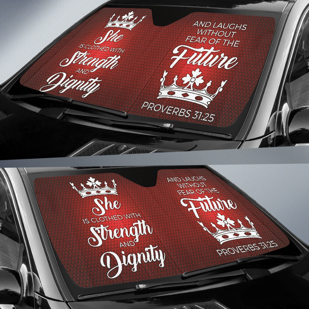 Proverbs Woman  Car Auto Sun Shades Red White