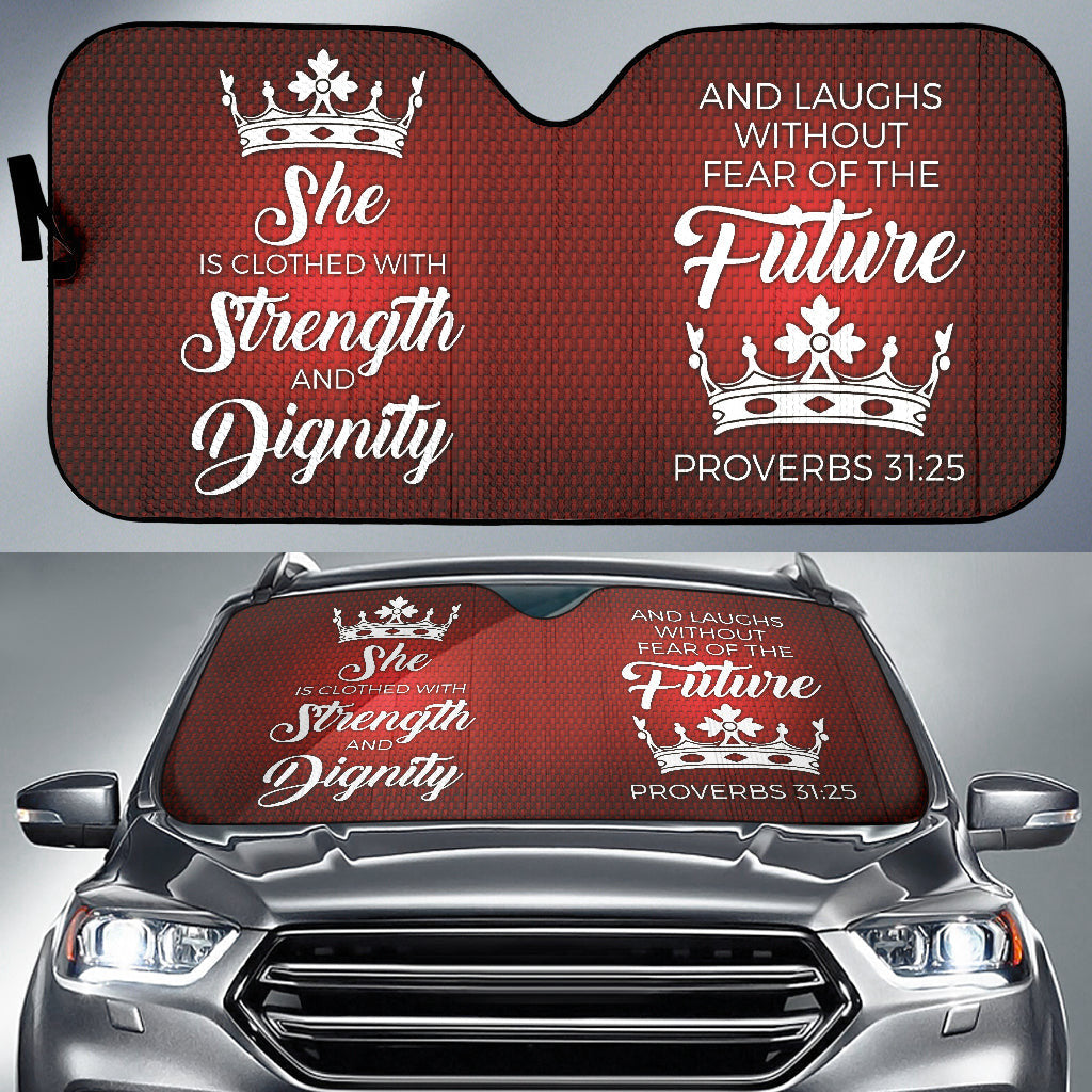 Proverbs Woman  Car Auto Sun Shades Red White