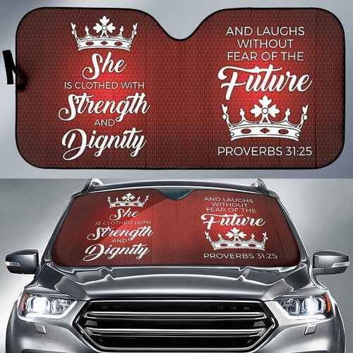 Proverbs Woman  Car Auto Sun Shades Red White