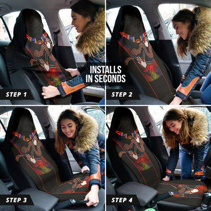 Australian Boomerang And Snake Indigenous Car Seat Covers