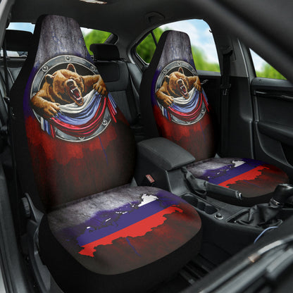 Russia Flag Angry Bear Amazing Decor Gift Present Car Seat Covers